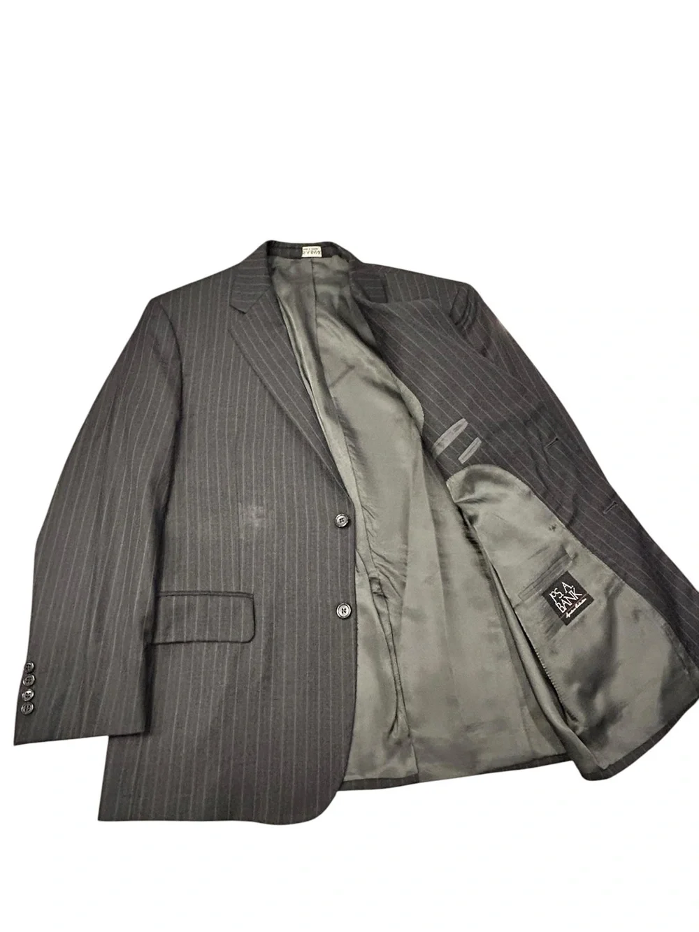 Jos. A. Bank Signature Collection Men's Charcoal Gray Track Pinstripe Suit 42S